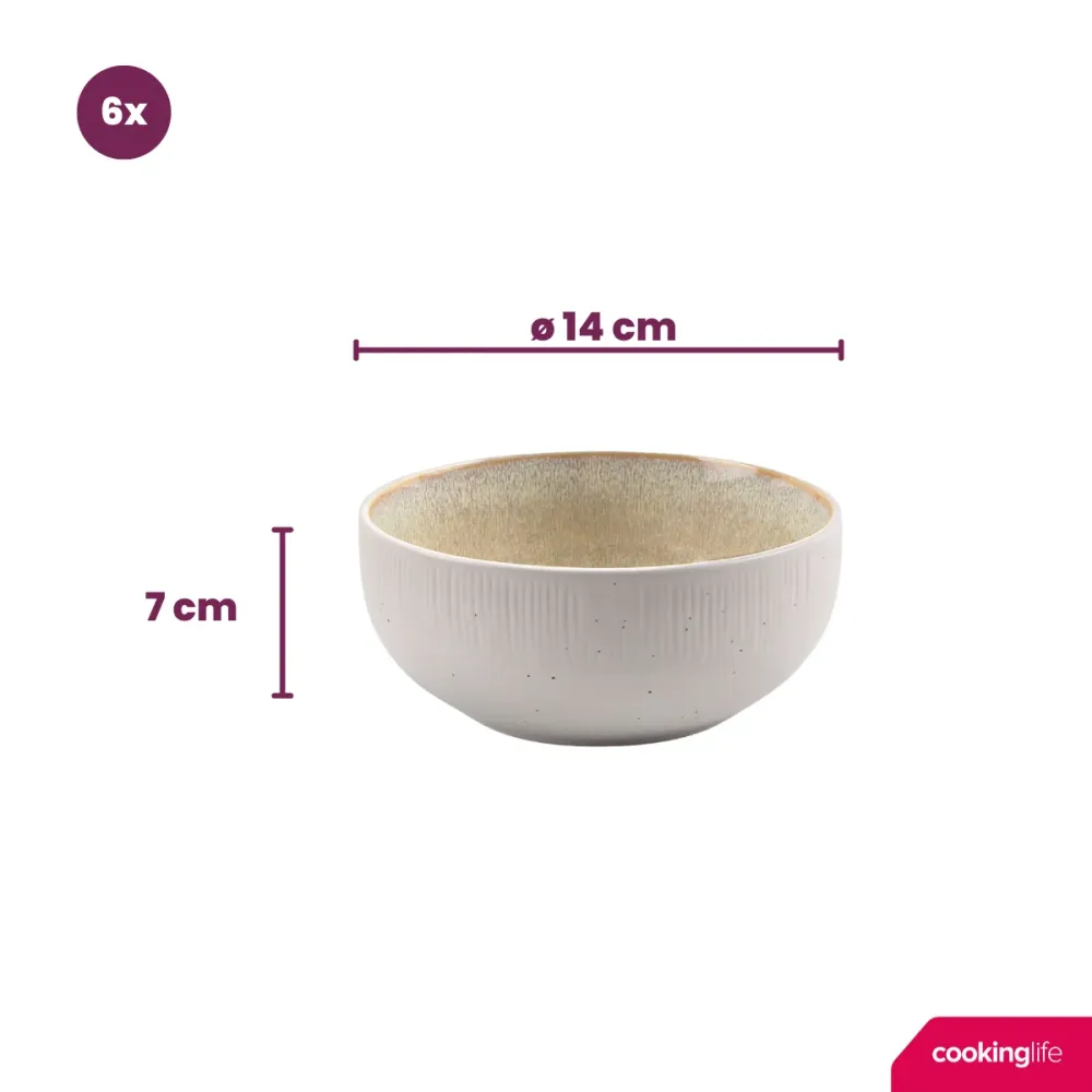 Cookinglife Soepkommen / Kommen Nola Sand ø 14 cm - 6 Stuks