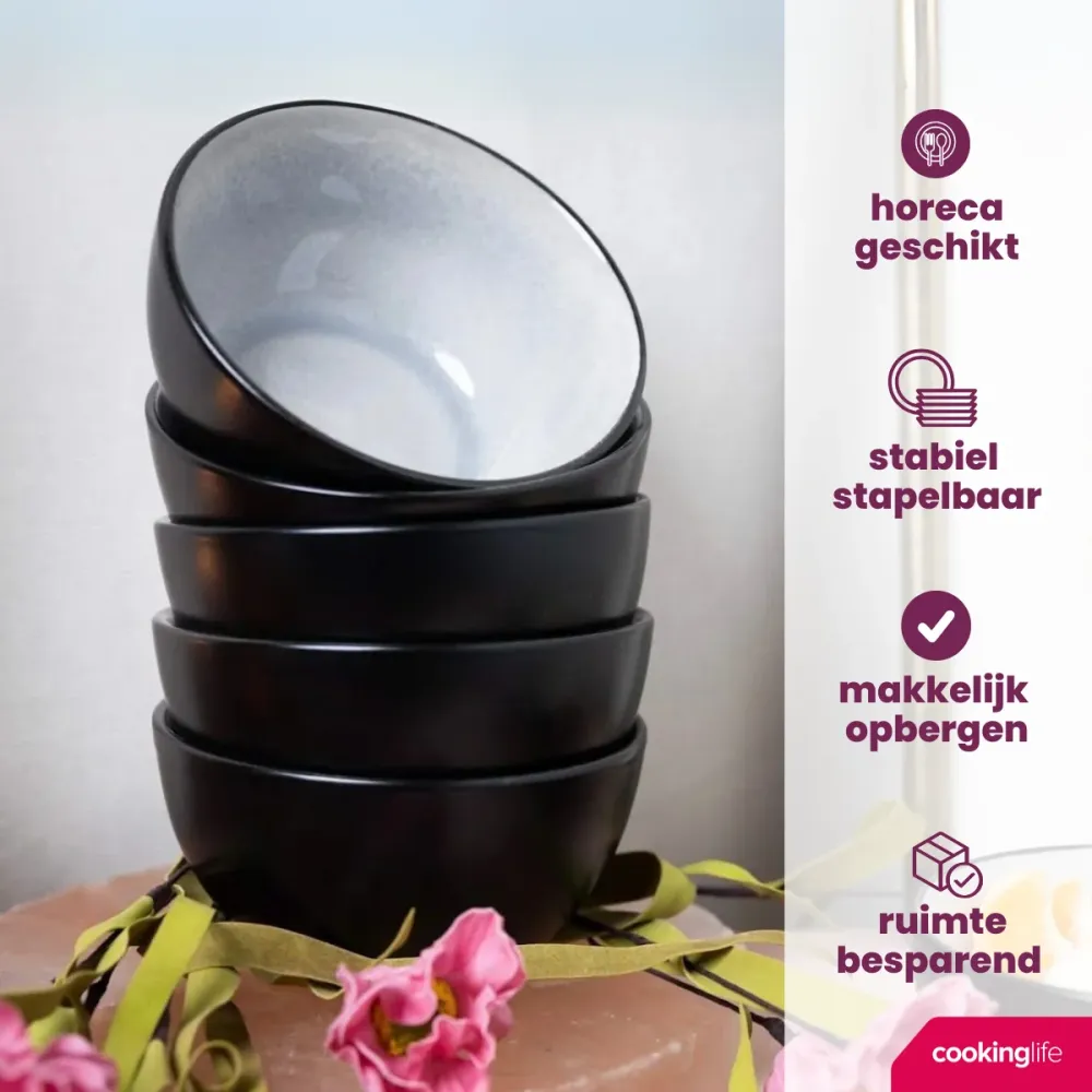 Cookinglife Soepkommen / Kommen Nola Warm Grey ø 17 cm - 6 stuks