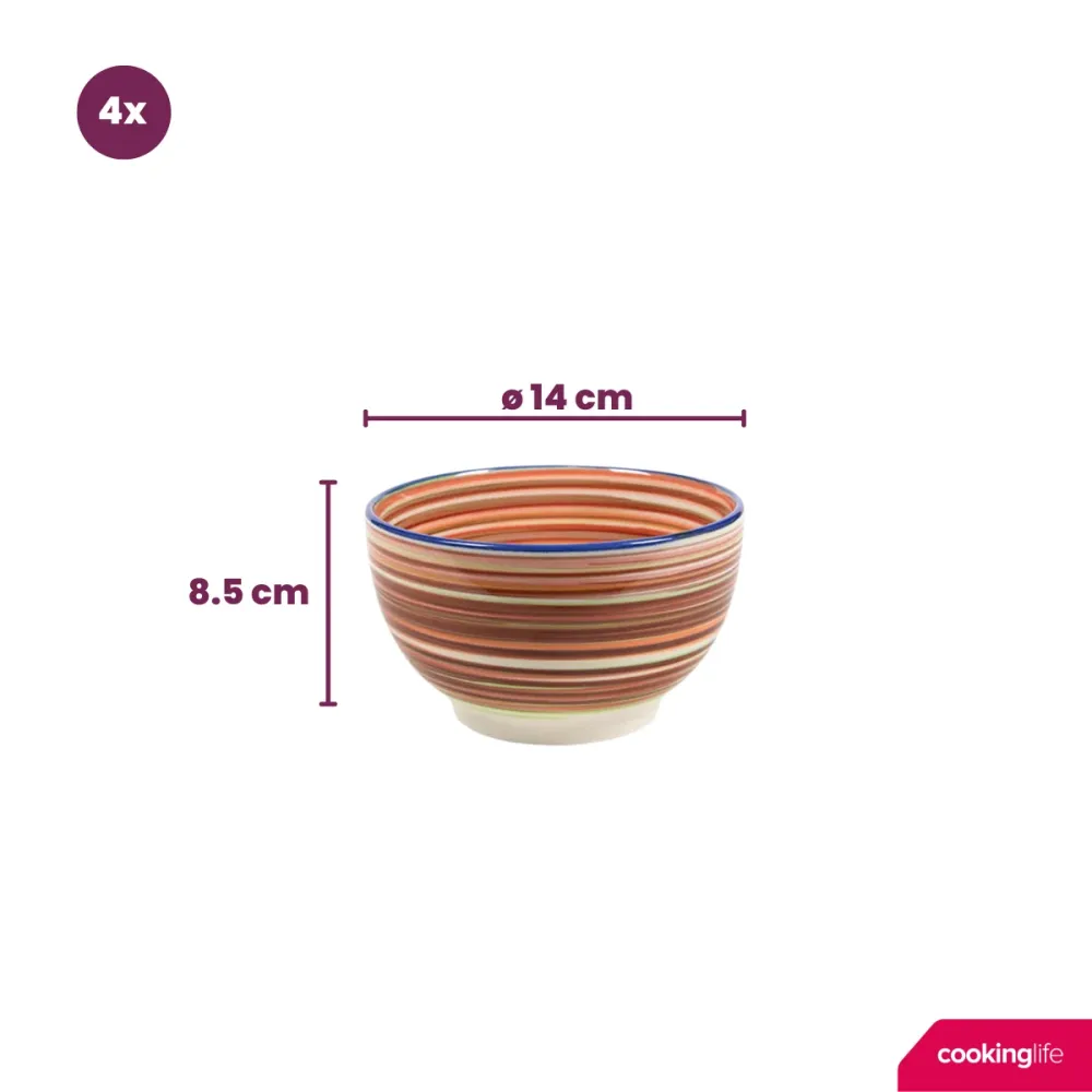 Cookinglife Soepkommen / Kommen Rhythm & Lines ø 14 cm - 4 Stuks
