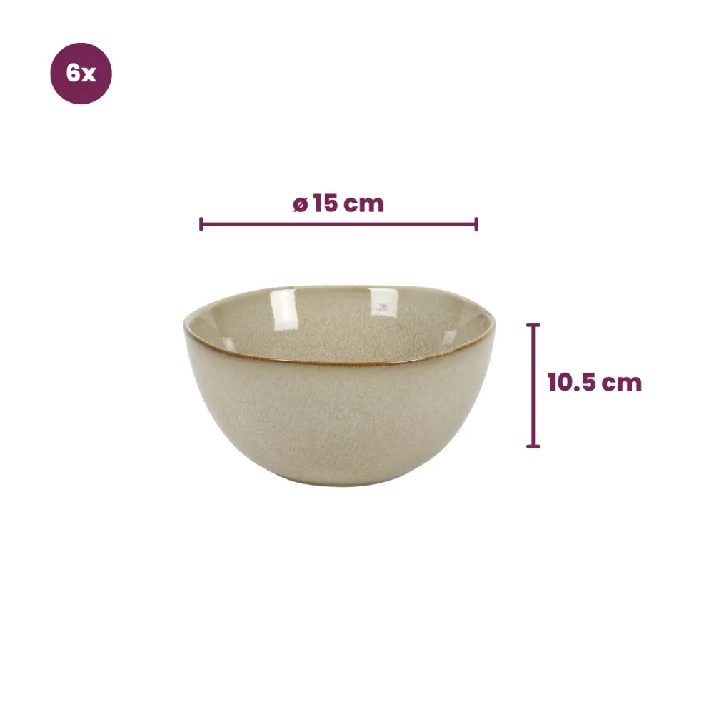 Cookinglife Soepkommen / Kommen Sabi Beige ø 15 cm - 6 Stuks