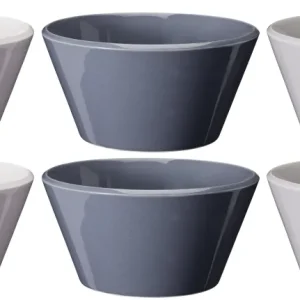 Cookinglife Soepkommen / Kommen - Siaki Wit / Blauw / Grijs ø 14 cm - Porselein - 6 stuks