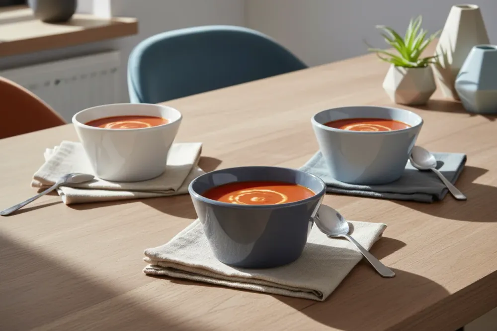 Cookinglife Soepkommen / Kommen - Siaki Wit / Blauw / Grijs ø 14 cm - Porselein - 6 stuks