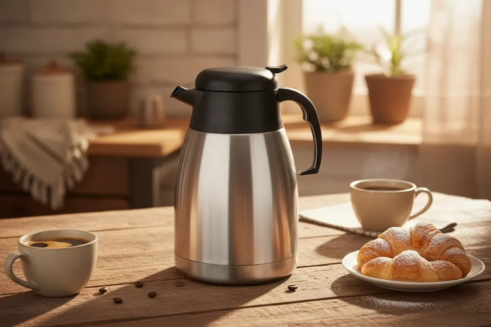 Cookinglife Thermoskan Dubbelwandig RVS 1.5 Liter - Koffiekan voor Warm en Koud