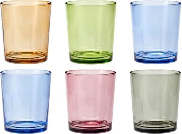 Cookinglife Waterglazen Set 6 Stuks Glas 360 ml - Kleurige Drinkglazen Vaatwasserbestendig