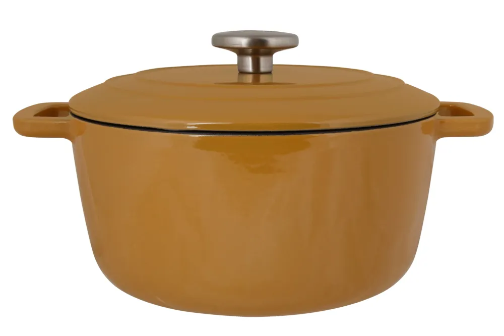 Cosy & Trendy Braadpan met deksel Fontestic Gietijzer Amber Gold Ø 20 cm / 2.7 Liter - geëmailleerde anti-aanbaklaag