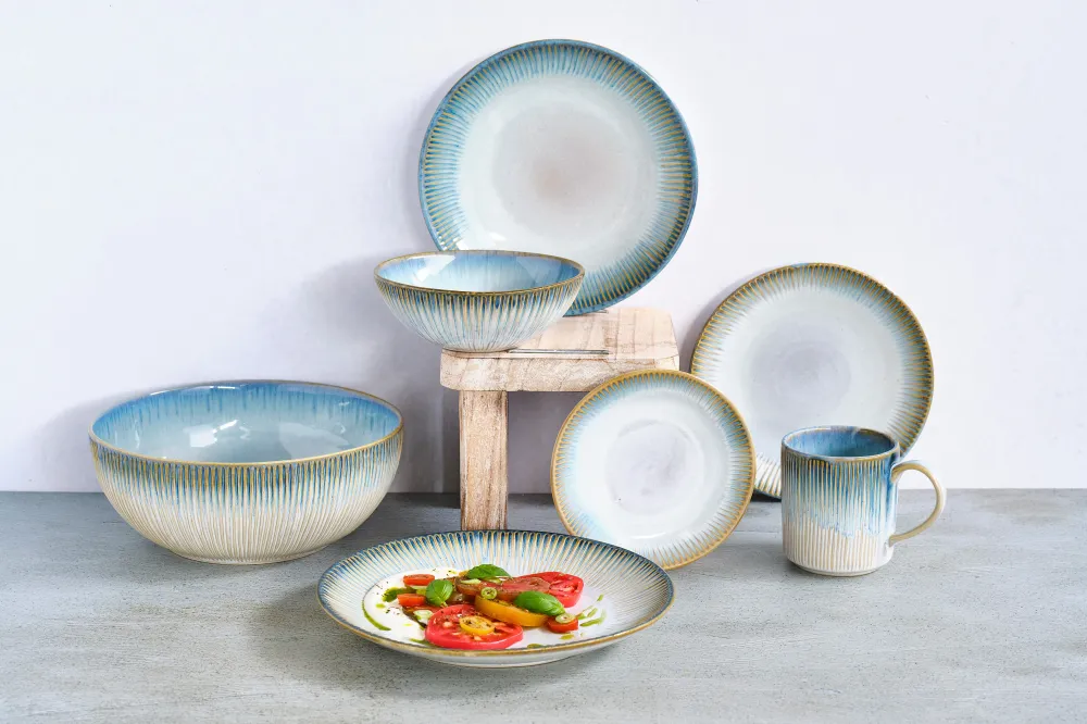 Cosy & Trendy Diepe Borden / Pastaborden Listra Ocean ø 21 cm - 4 Stuks
