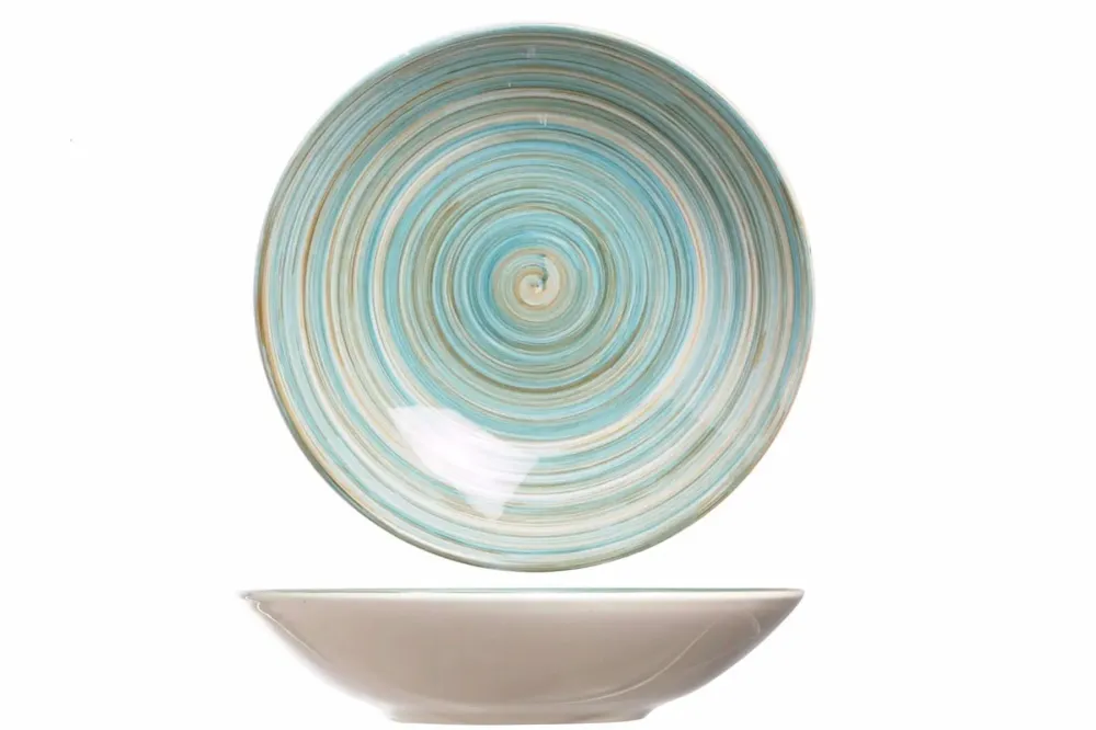 Cosy & Trendy Diepe Borden / Pastaborden Turbolino Blauw ø 21 cm - 6 stuks