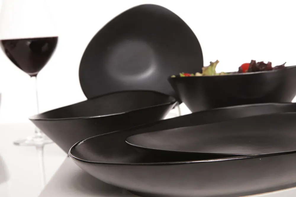 Cosy & Trendy Diepe Borden / Pastaborden Vongola Black - 20 x 17 cm - 4 Stuks