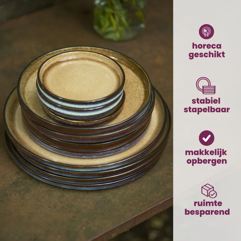 Cosy & Trendy Dinerborden Quintana Amber ø 28 cm - 4 Stuks