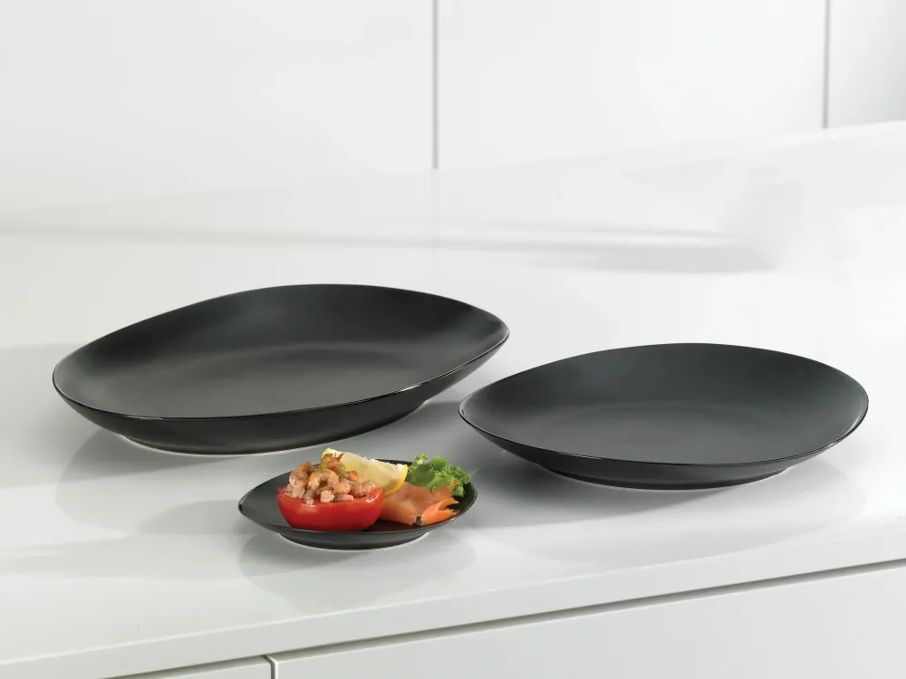 Cosy & Trendy Dinerborden Vongola Black - 28 x 26 cm - 4 Stuks