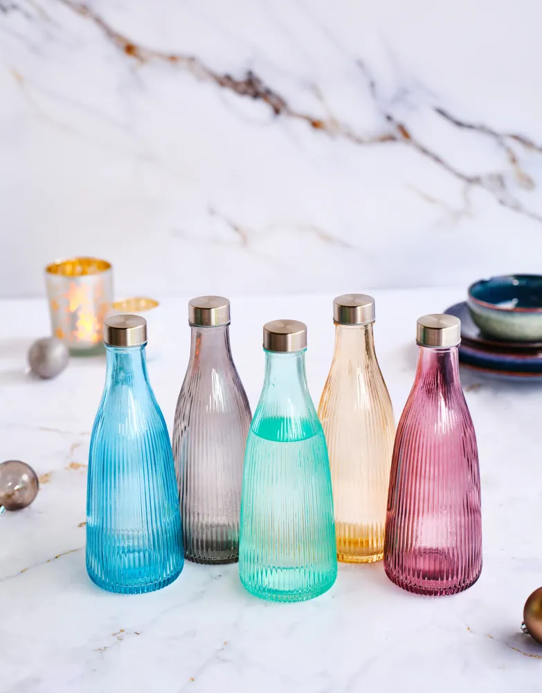 Cosy & Trendy Karaf / Waterkaraf Atla - met RVS Dop - Glas - Azure Blue - 1 liter