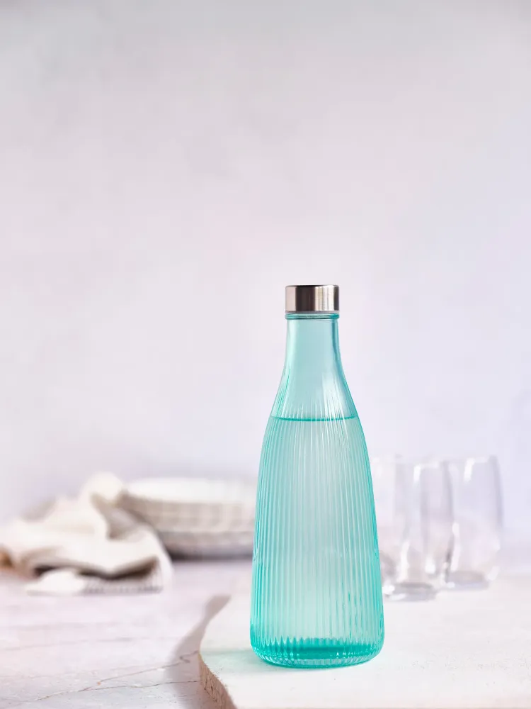 Cosy & Trendy Karaf / Waterkaraf Atla - met RVS Dop - Glas - Mineral Green - 1 liter