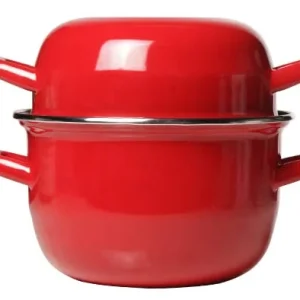 Cosy & Trendy Mosselpan - Emaille - Rood - ø 18 cm / 2.8 liter - geëmailleerde anti-aanbaklaag