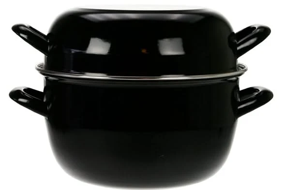Cosy & Trendy Mosselpan - Zwart - ø 24 cm / 5 liter - geëmailleerde anti-aanbaklaag