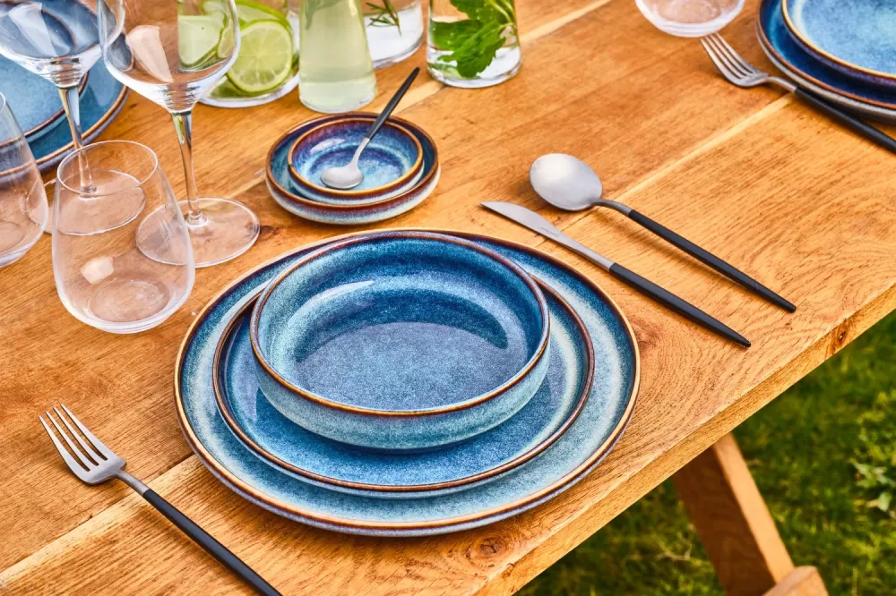 Cosy & Trendy Ontbijtborden / Dessertborden Jade Indigo ø 22.5 cm - 4 Stuks