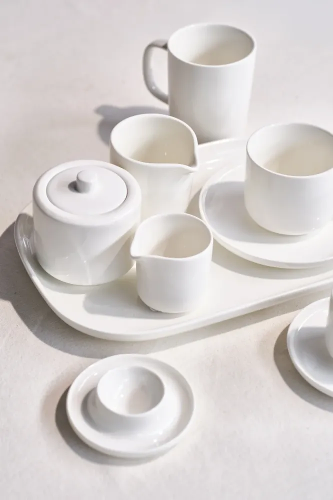 Cosy & Trendy Ontbijtborden / Dessertborden Moon White ø 19 cm - 4 Stuks