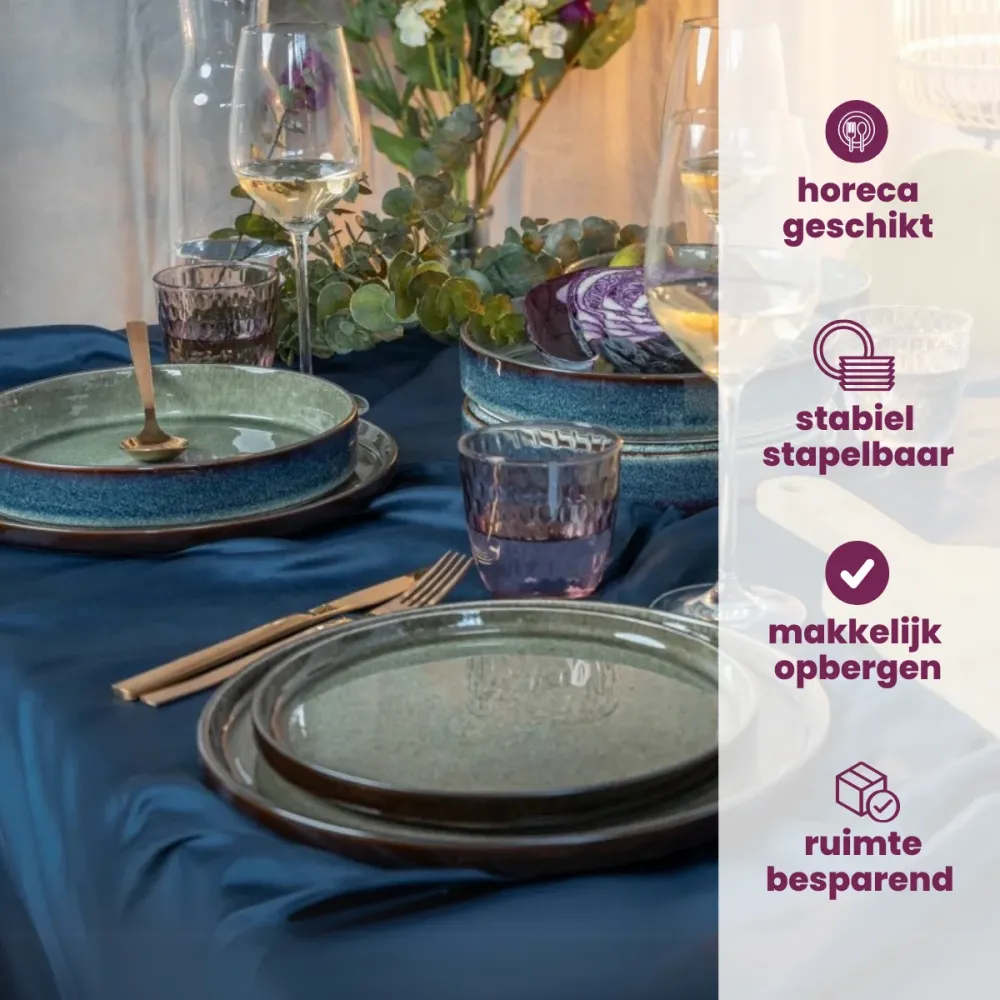 Cosy & Trendy Ontbijtborden / Dessertborden - Quintana Green ø 22 cm - 4 Stuks
