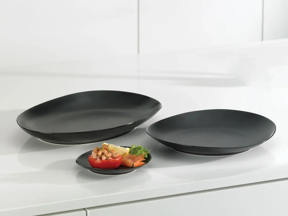 Cosy & Trendy Ontbijtborden / Dessertborden Vongola Black - 22 x 20 cm - 4 Stuks