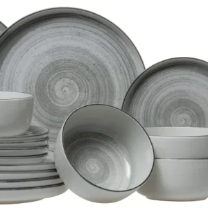 Cosy & Trendy Serviesset Baltic Grey 18-delig / 6 personen - 6 dinerborden, 6 ontbijtborden en 6 kommen