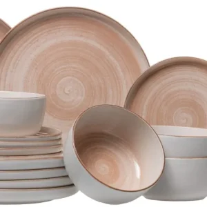 Cosy & Trendy Serviesset Baltic Peach 18-delig / 6 personen - 6 dinerborden, 6 ontbijtborden en 6 kommen