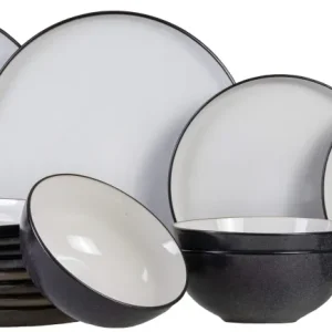 Cosy & Trendy Serviesset Ciel - Wit 18-delig / 6 personen - 6 dinerborden, 6 ontbijtborden en 6 kommen