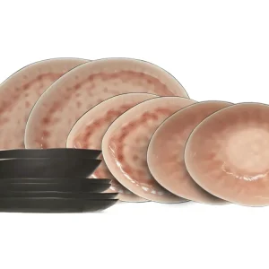 Cosy & Trendy Serviesset Organic Laguna Old Rose 12-delig / 4 personen - 4 dinerborden, 4 ontbijtborden en 4 schalen