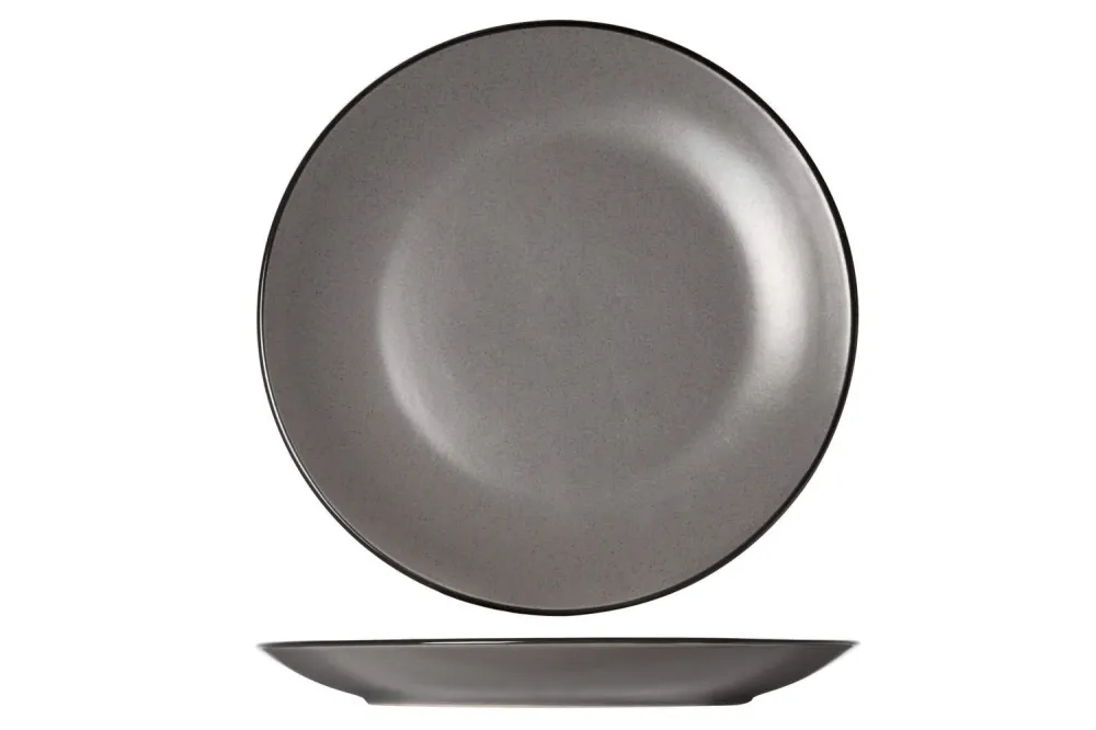 Cosy & Trendy Serviesset Speckle - Grijs 18-delig / 6 personen - 6 dinerborden, 6 diepe borden en 6 ontbijtborden