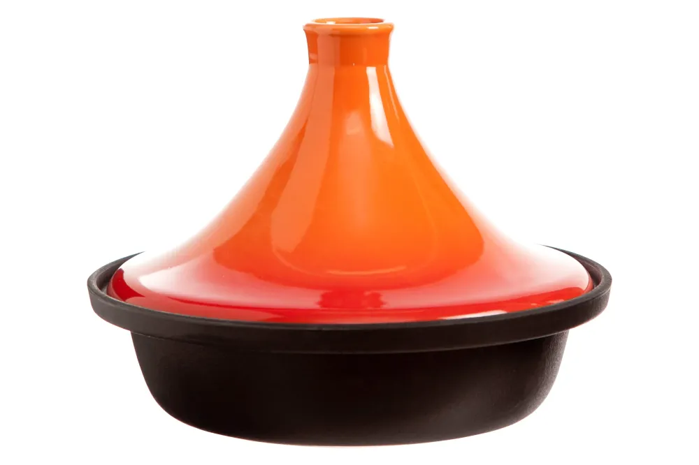 Cosy & Trendy Tajine Inductie - Zwart / Oranje - ø 25 cm - zonder anti-aanbaklaag - geschikt voor alle warmtebronnen
