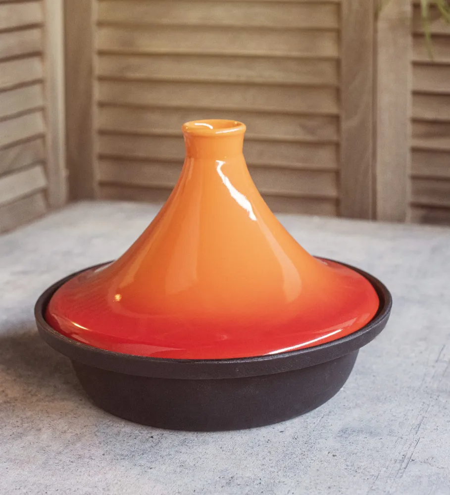 Cosy & Trendy Tajine Inductie - Zwart / Oranje - ø 25 cm - zonder anti-aanbaklaag - geschikt voor alle warmtebronnen