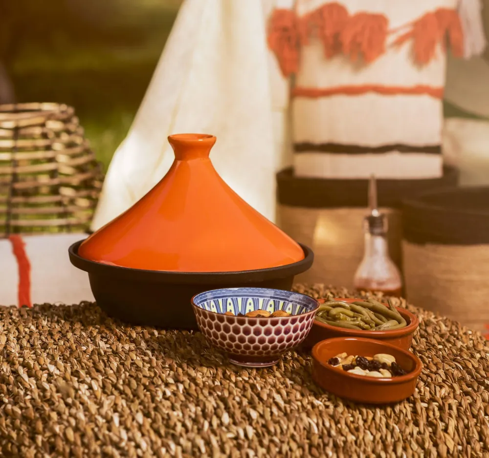 Cosy & Trendy Tajine Inductie - Zwart / Oranje - ø 25 cm - zonder anti-aanbaklaag - geschikt voor alle warmtebronnen