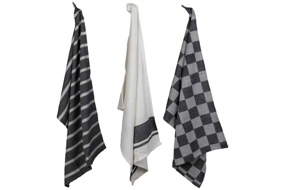 Cosy & Trendy Theedoeken Stoff Black Chambray 50 x 70 cm - 3 Stuks