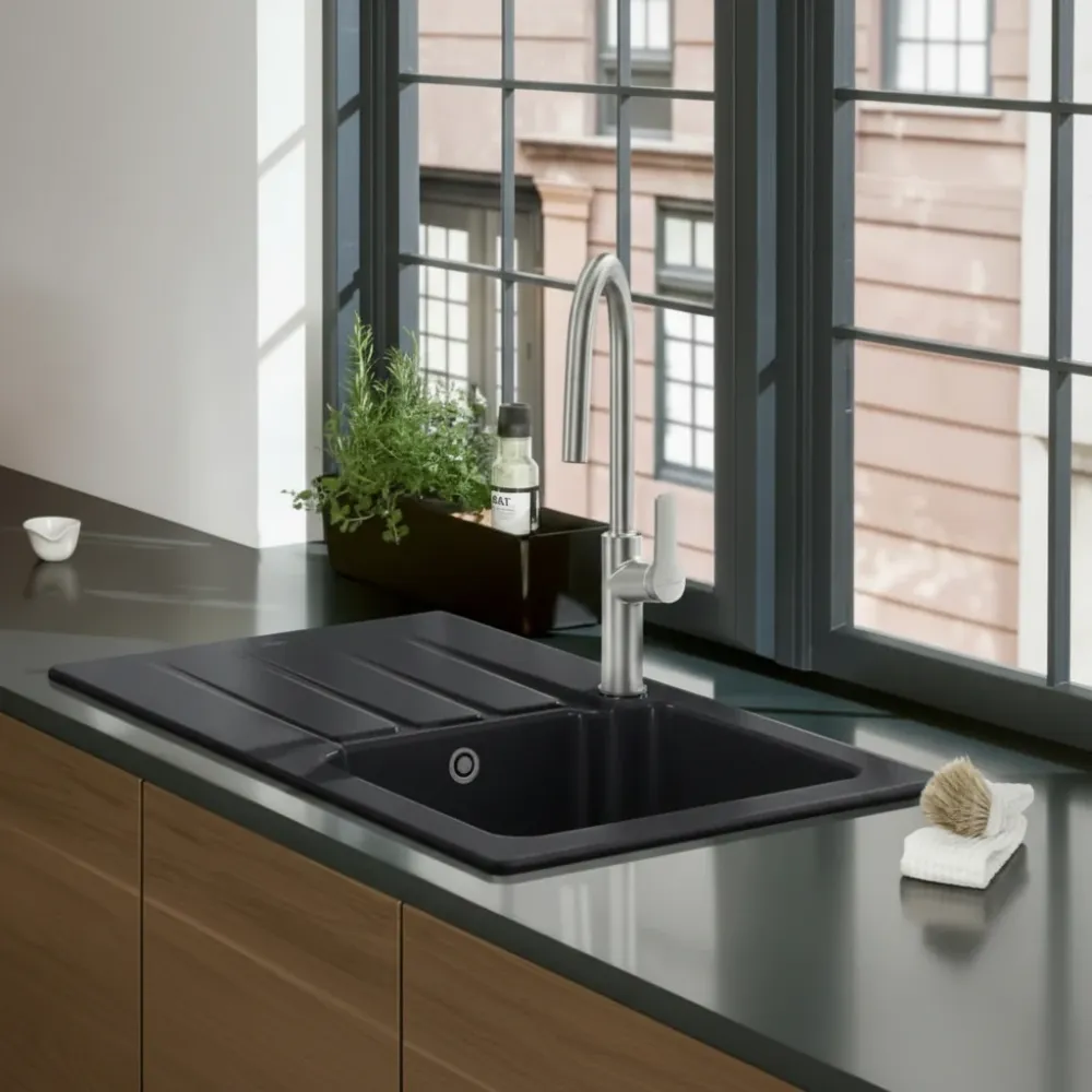 Architectura 50 keramische wastafel – robuust & elegant chromiet voor elke badkamer Cozey Maison