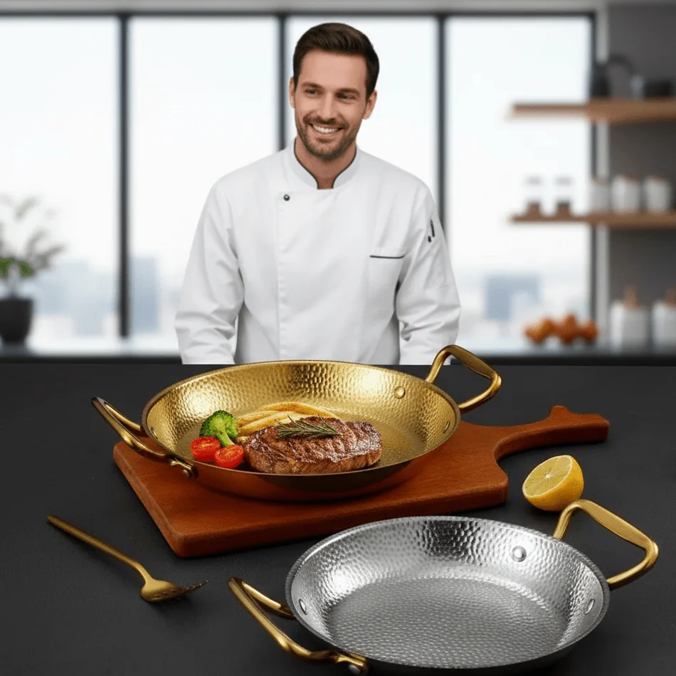 BRATMEISTER – Hammerschlag roestvrijstalen pan voor pannen, sauzen & veelzijdig koken Cozey Maison