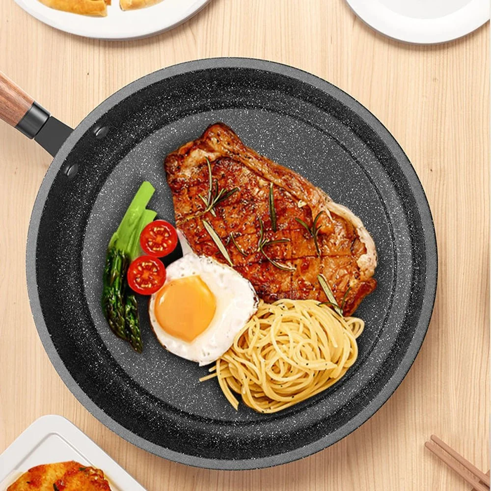 CUISTONE – 30 cm Maifan-steen anti-aanbakpan met deksel voor gas- & inductiekookplaten Cozey Maison