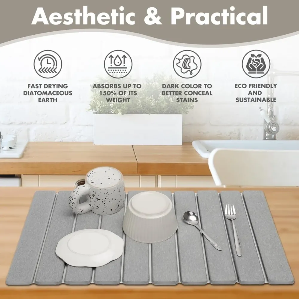 DIATODRY – Snel drogende diatomeeënaarde-steenmat voor hygiënische, schone oppervlakken Cozey Maison