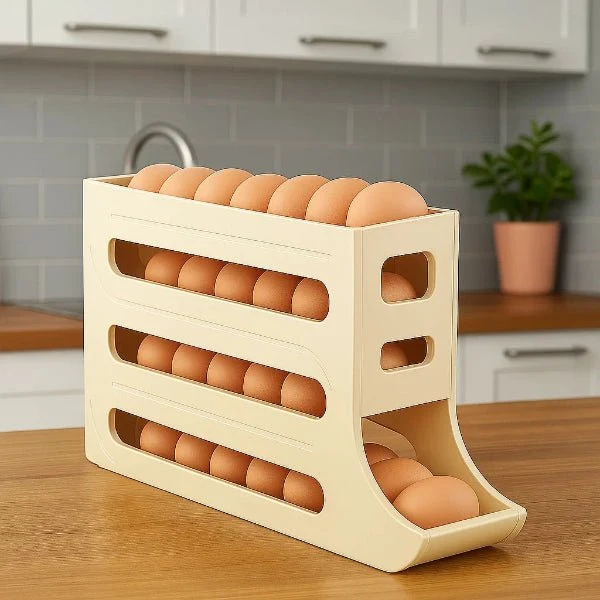 EGGROLLA – Eieropslagdoos met grote capaciteit en rolontwerp voor 30 eieren Cozey Maison