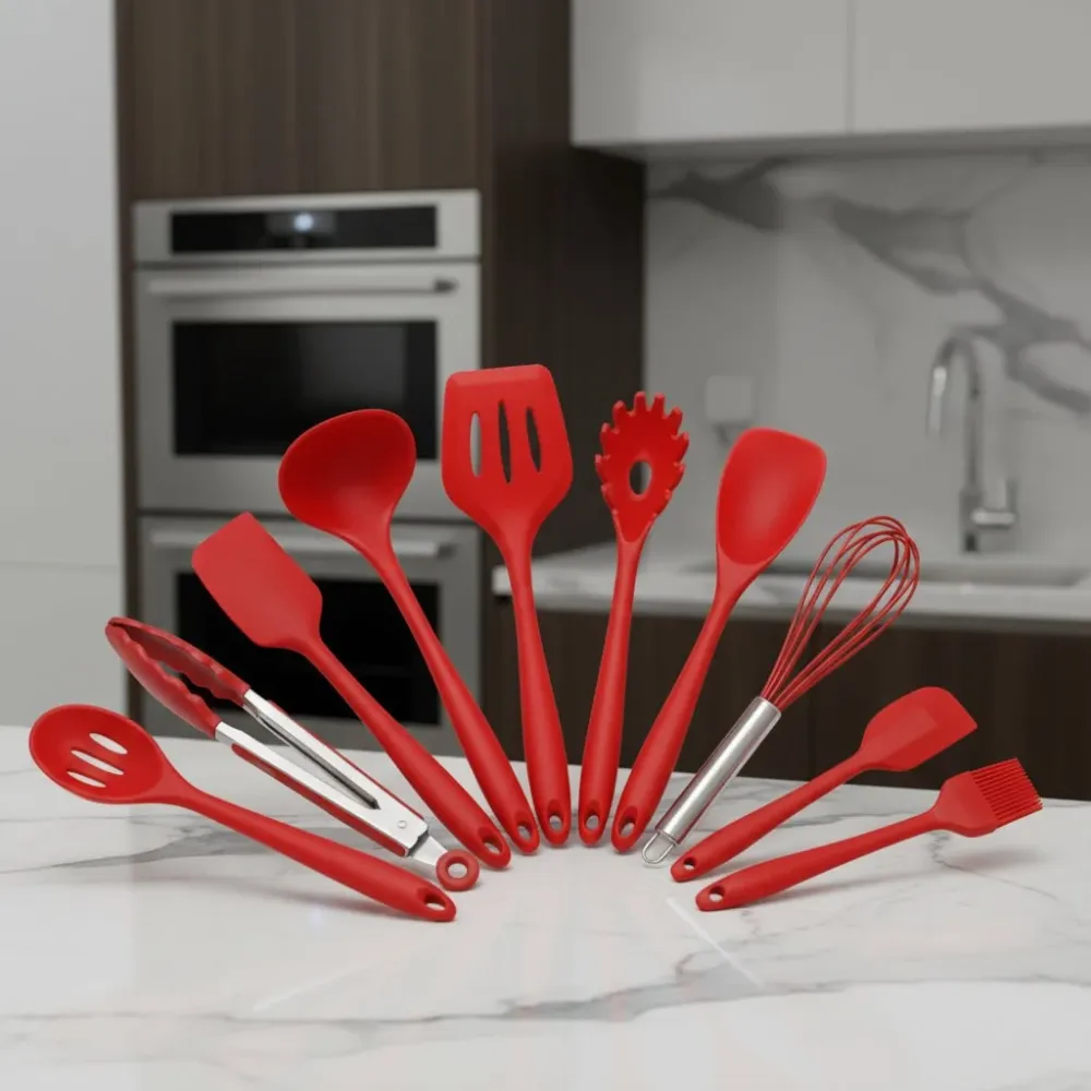FLARETOOLS – 10-delige siliconen keukengereedschapset voor moeiteloos koken Cozey Maison