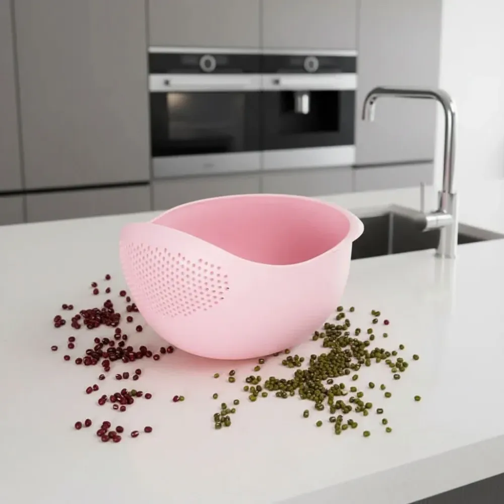 FLOWBOWL – Dubbelwandige keukensieb voor efficiënt wassen en afdruipen Roze Cozey Maison