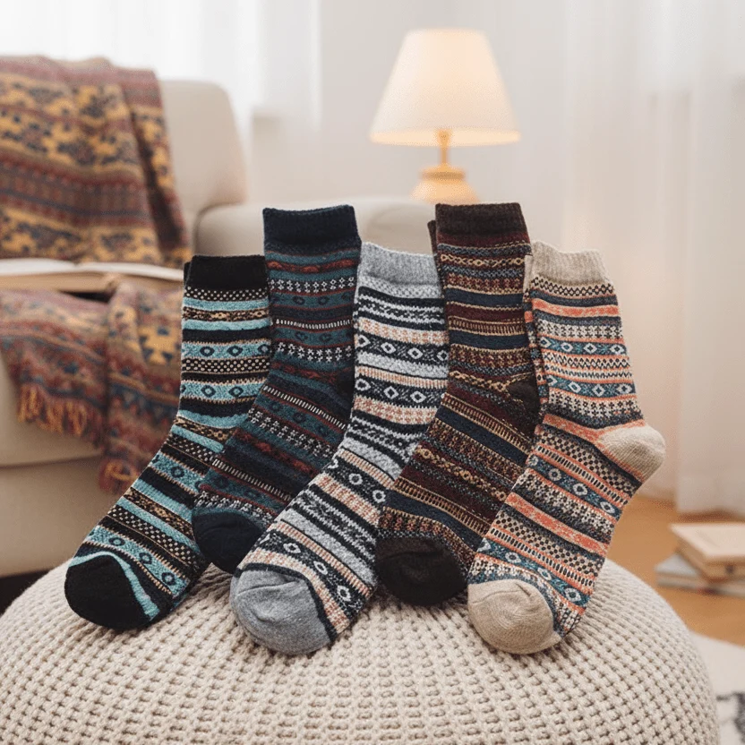 FROSTLOOM – Unisex wol- en katoenmix met Scandinavische patronen Cozey Maison