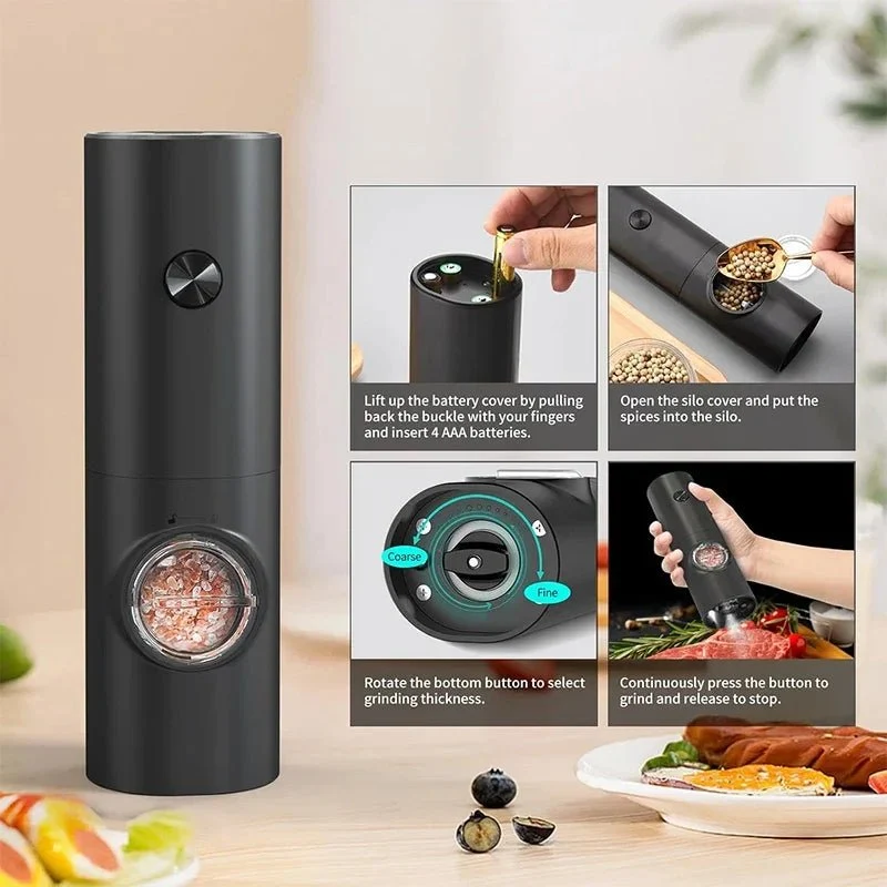 GEWÜRZDUO – Elektrisch zout- en pepermolen set met instelbare maalgraad Cozey Maison
