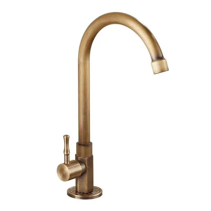 GOLDENSWAN – Antieke zwaanhalsslangkraan van messing voor keuken en badkamer Cozey Maison