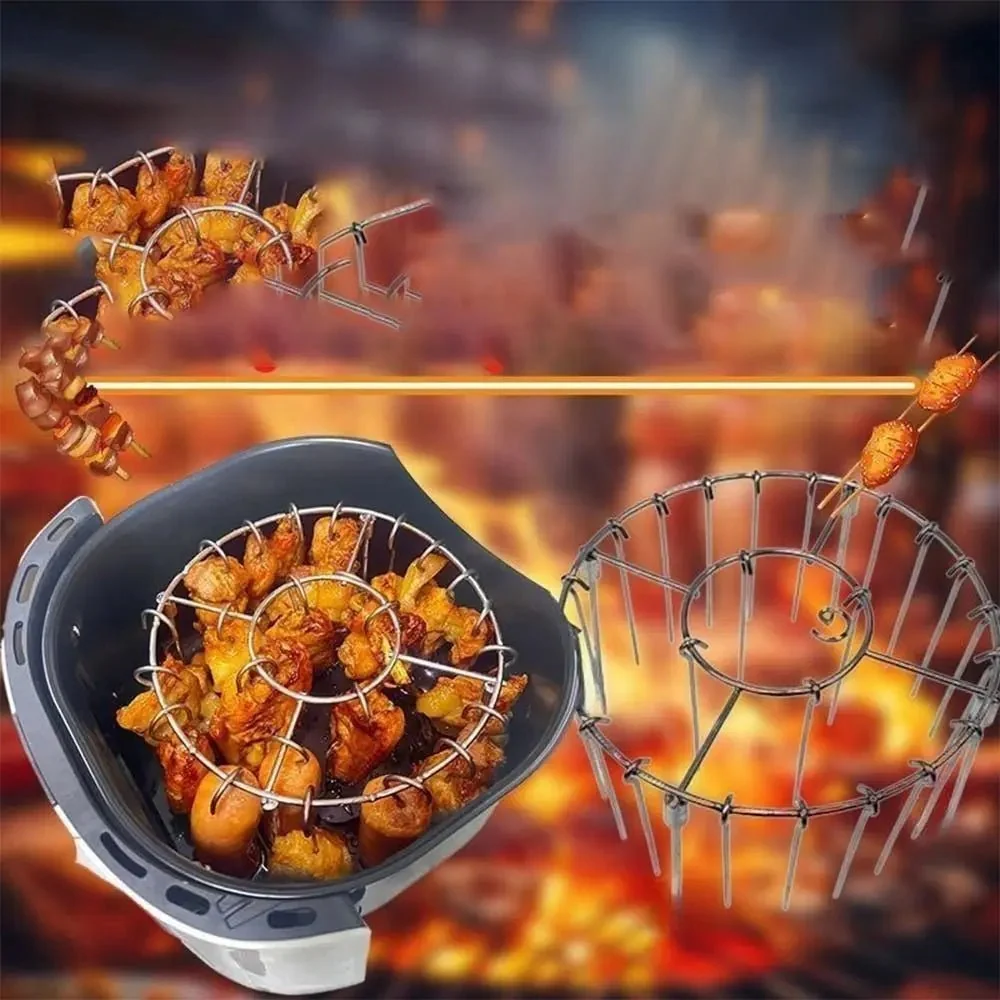 GRILLVERT – RVS grillrooster voor verticaal grillen met spieshouder Cozey Maison