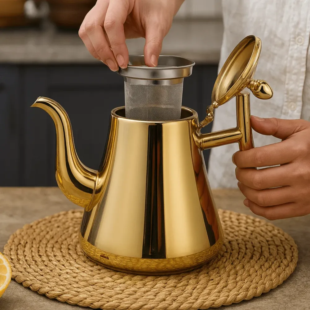HOTCRAFT – Premium waterkoker van roestvrij staal met inductiefunctie en geïntegreerd filter Cozey Maison