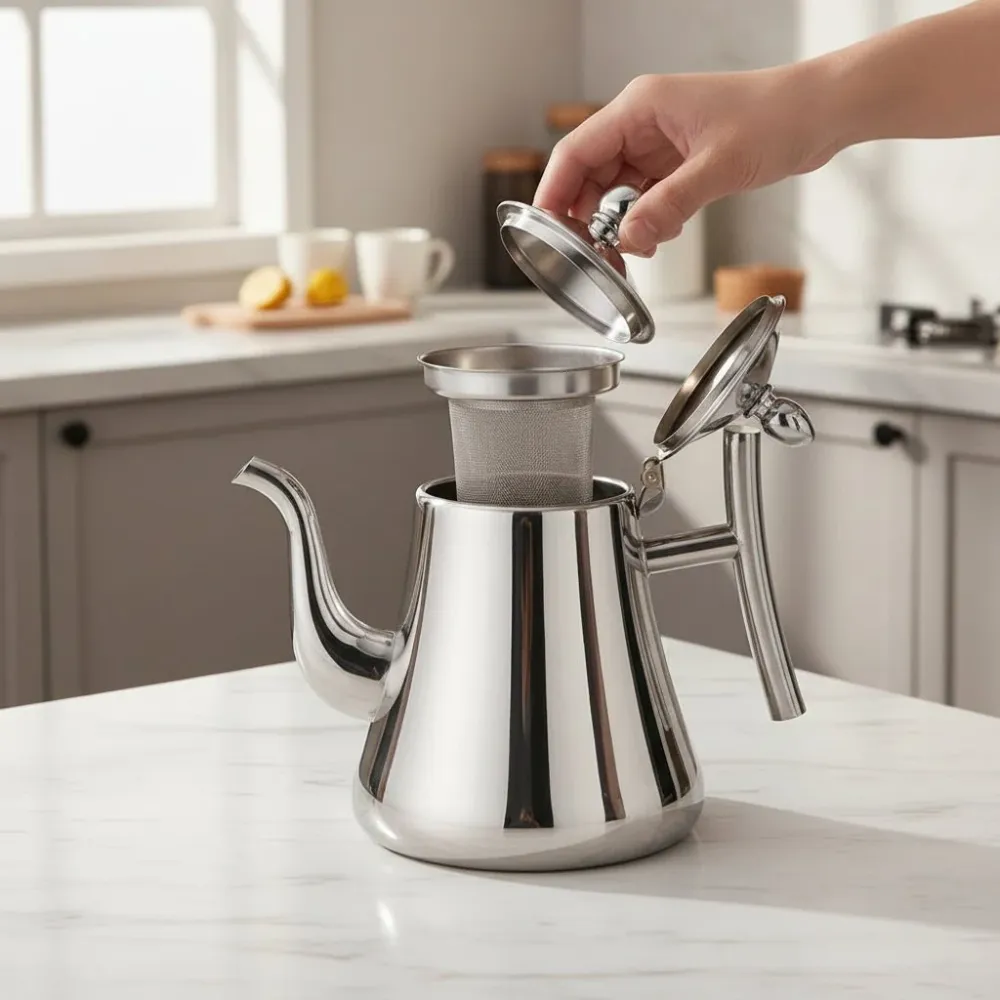 HOTCRAFT – Premium waterkoker van roestvrij staal met inductiefunctie en geïntegreerd filter Cozey Maison
