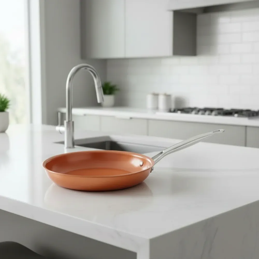 KOPER PAN – Professionele koperen pan met antiaanbaklaag & perfecte warmteverdeling Cozey Maison