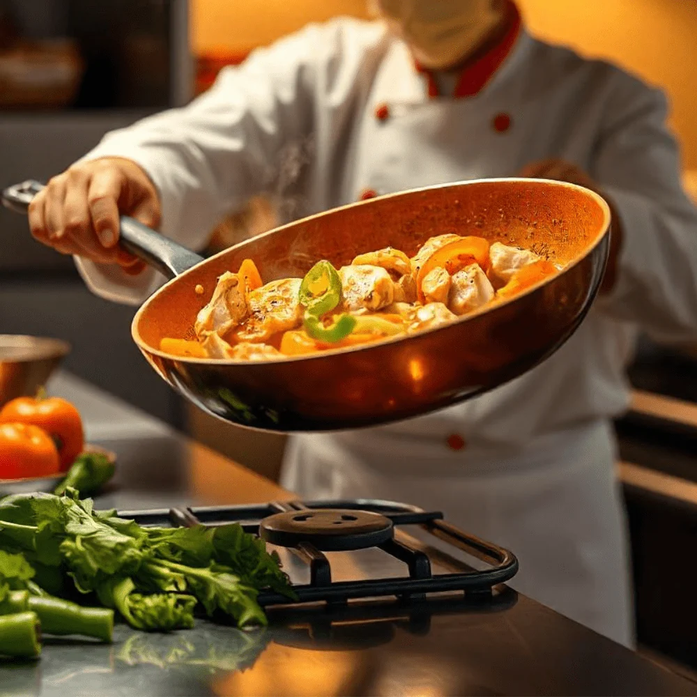 KOPER PAN – Professionele koperen pan met antiaanbaklaag & perfecte warmteverdeling Cozey Maison