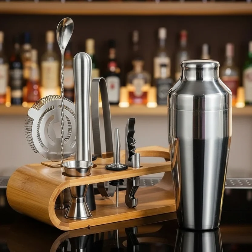 LUXMIX BARSET – 10-delige cocktailset van roestvrij staal voor stijlvolle drankjes Cozey Maison