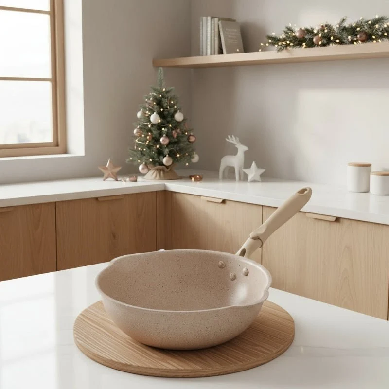 MAIFANTRIQ – Diepe anti-aanbak wok met maifan-steen coating van aluminiumlegering voor alle soorten fornuizen Cozey Maison