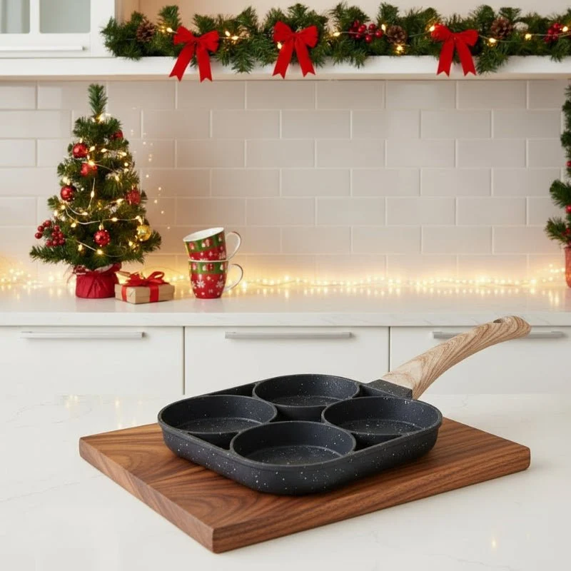 OMELIQON – 4-gats anti-aanbakpan voor omeletten, burgers, steak & ontbijt Cozey Maison