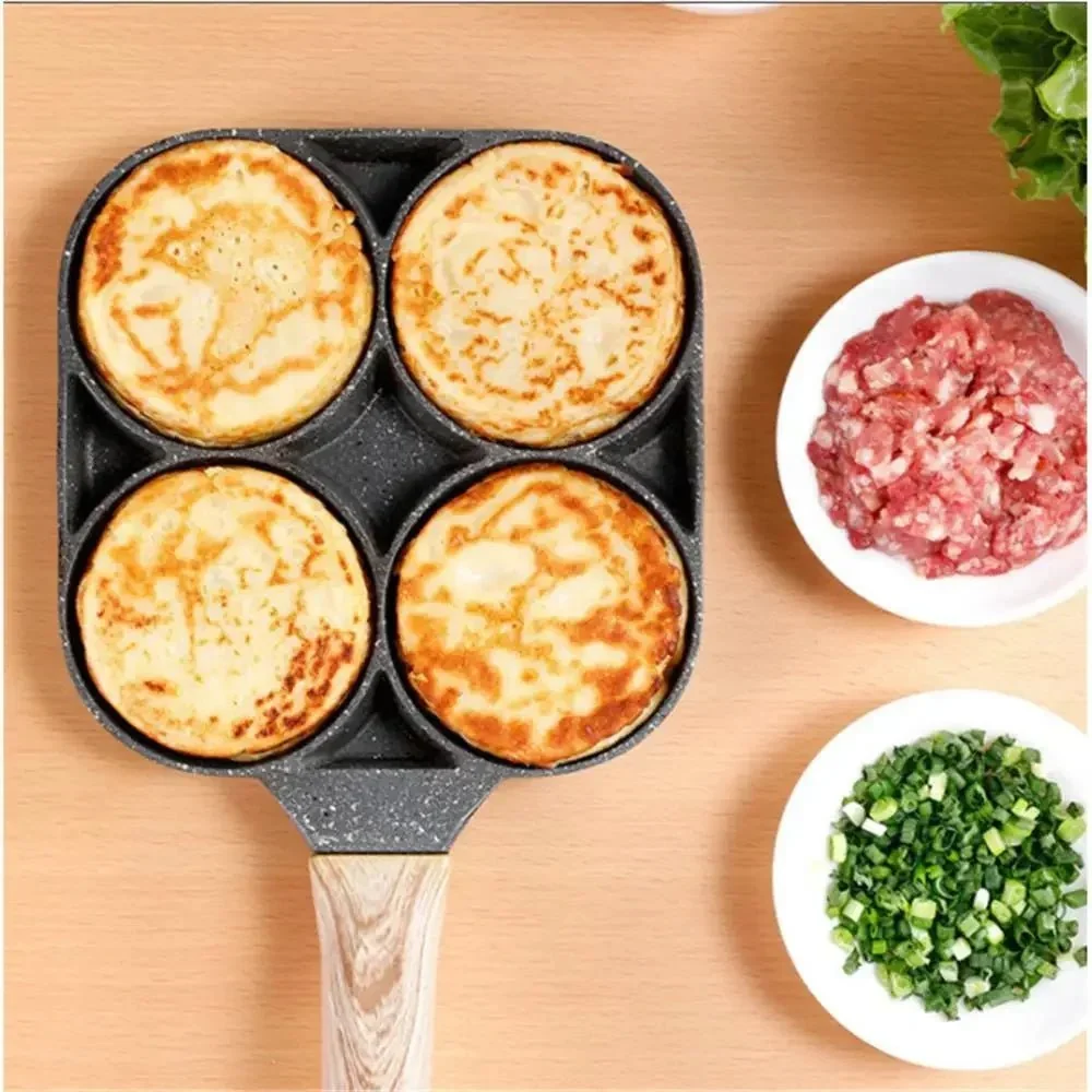 OMELIQON – 4-gats anti-aanbakpan voor omeletten, burgers, steak & ontbijt Cozey Maison